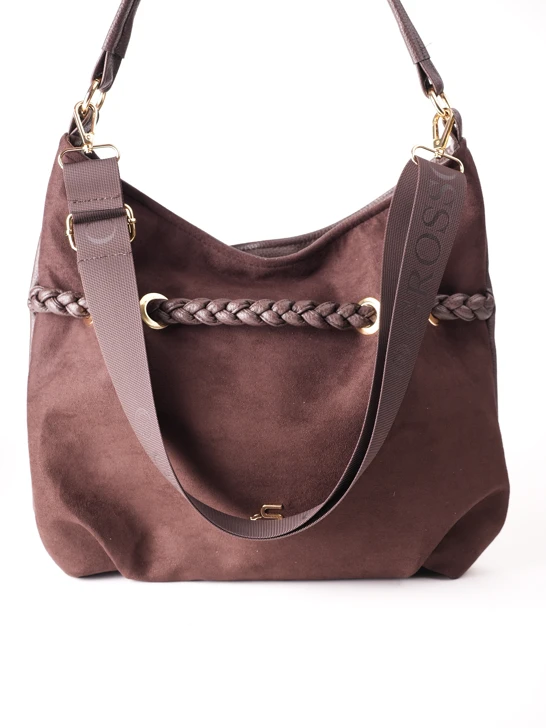 GROSSO BAG dámská kabela kožená hnědá