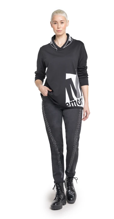 DORIS STREICH dámska mikina čiernobiela