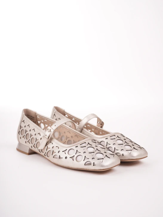 CAPRICE dámske baleríny mesh platinum