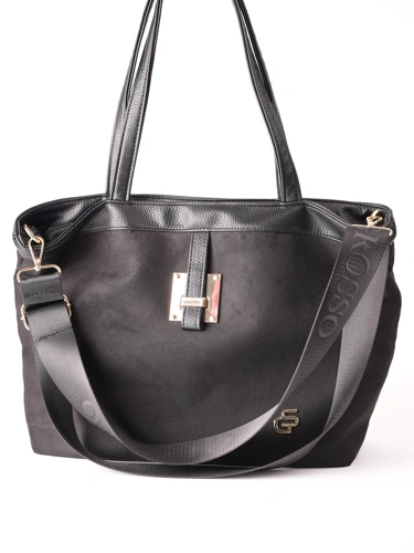 GROSSO BAG dámska kožená kabelka, čierna