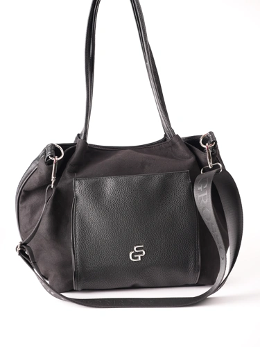 GROSSO BAG dámska kožená kabelka, čierna