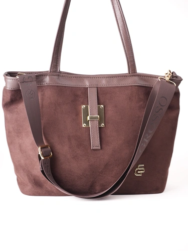 GROSSO BAG dámska kožená kabelka, hnedá