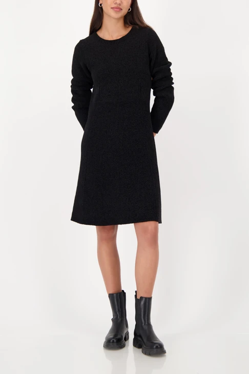MONARI FASHION CONTRASTS dámske šaty čierne ženilkové