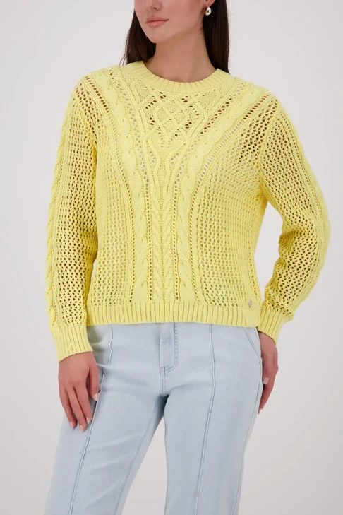 MONARI LIGHT LUXURY dámsky žltý pletený sveter